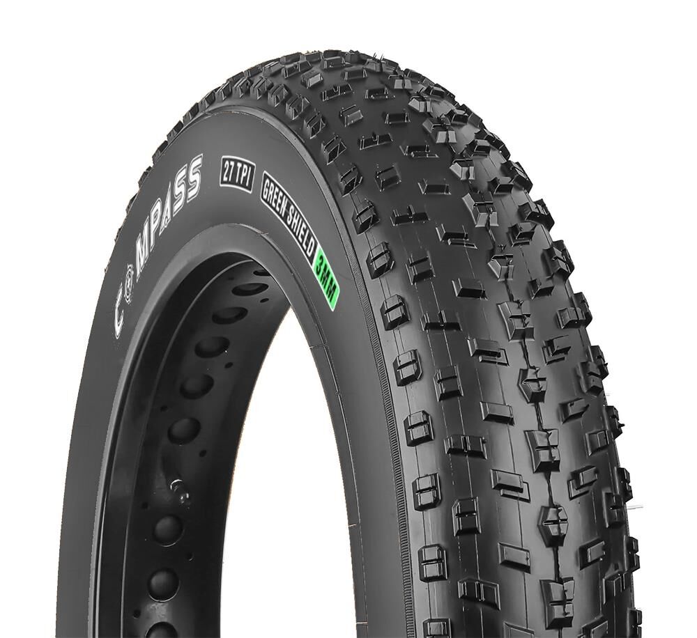 Compass 20x4.0 P1272 Fat Bike Bisiklet Dış Lastik 3mm Zırhlı Siyah