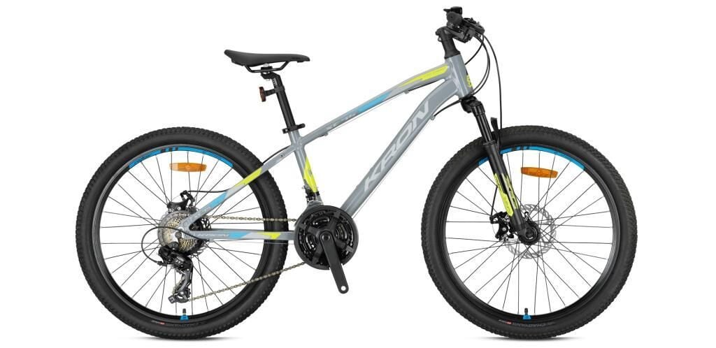 2026 Kron XC 75 V Fren 24 Jant Çocuk Bisikleti Nardo Gri/Sarı/Mavi