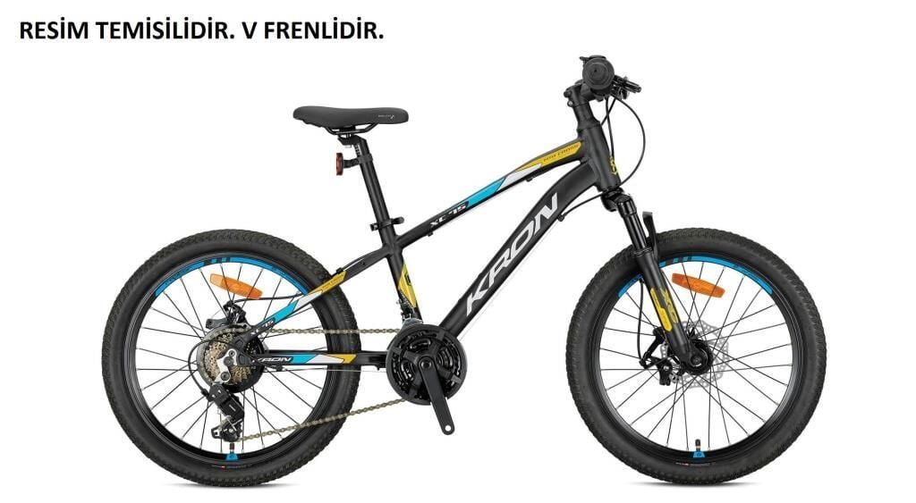 2026 Kron XC 75 V Fren 24 Jant Çocuk Bisikleti Mat Siyah/Sarı