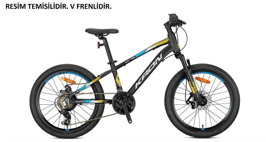 2026 Kron XC 75 V Fren 20 Jant Çocuk Bisikleti Mat Siyah/Sarı