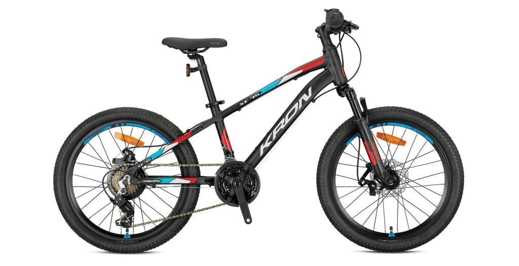 2026 Kron XC 75 M Disk 20 Jant Çocuk Bisikleti Mat Siyah/Kırmızı/Mavi