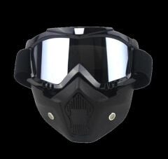 Forte GT 710 JET Maske Bisiklet Motosiklet Kros Gözlük Siyah