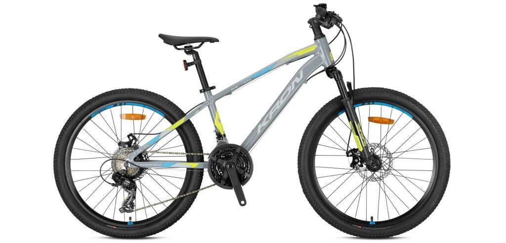 2026 Kron XC 75 M Disk 24 Jant Çocuk Bisikleti Nardo Gri/Sarı/Mavi