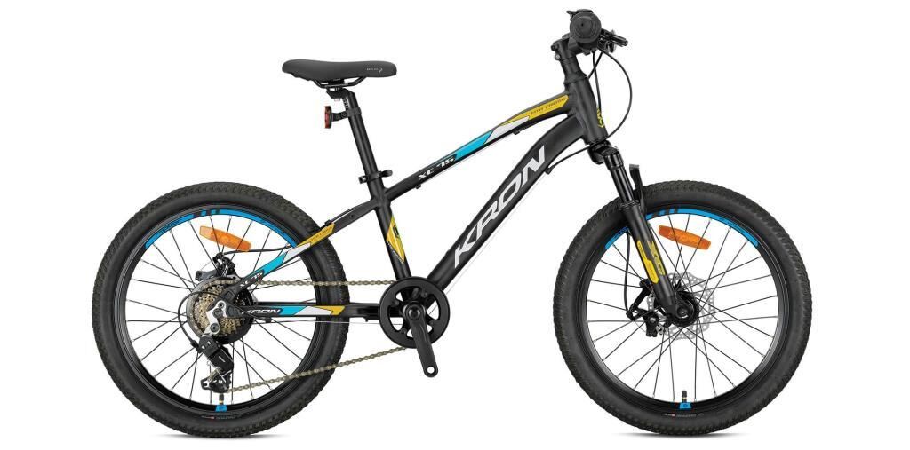 2026 Kron XC 75 M Disk 24 Jant Çocuk Bisikleti Mat Siyah/Sarı/Mavi