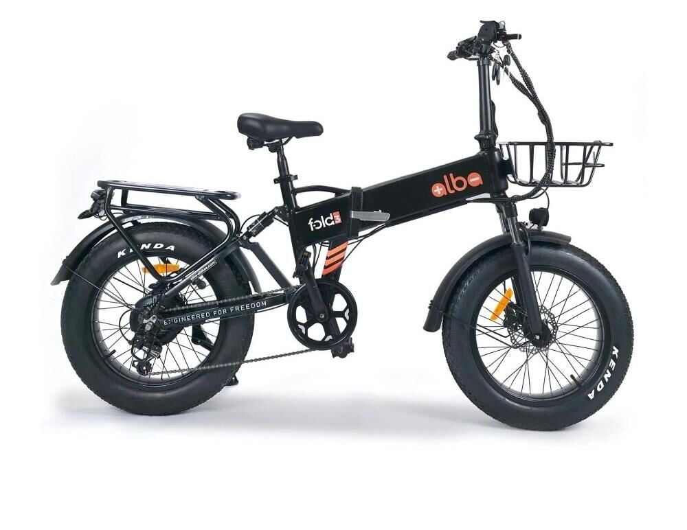 Alba Fold 3 Fat Bike Elektrikli Katlanır Bisiklet Siyah